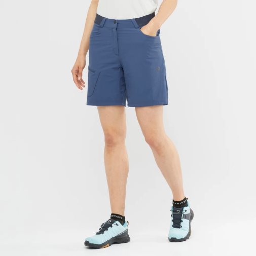 Navy Salomon Wayfarer Women's Running Shorts | IE OT0159